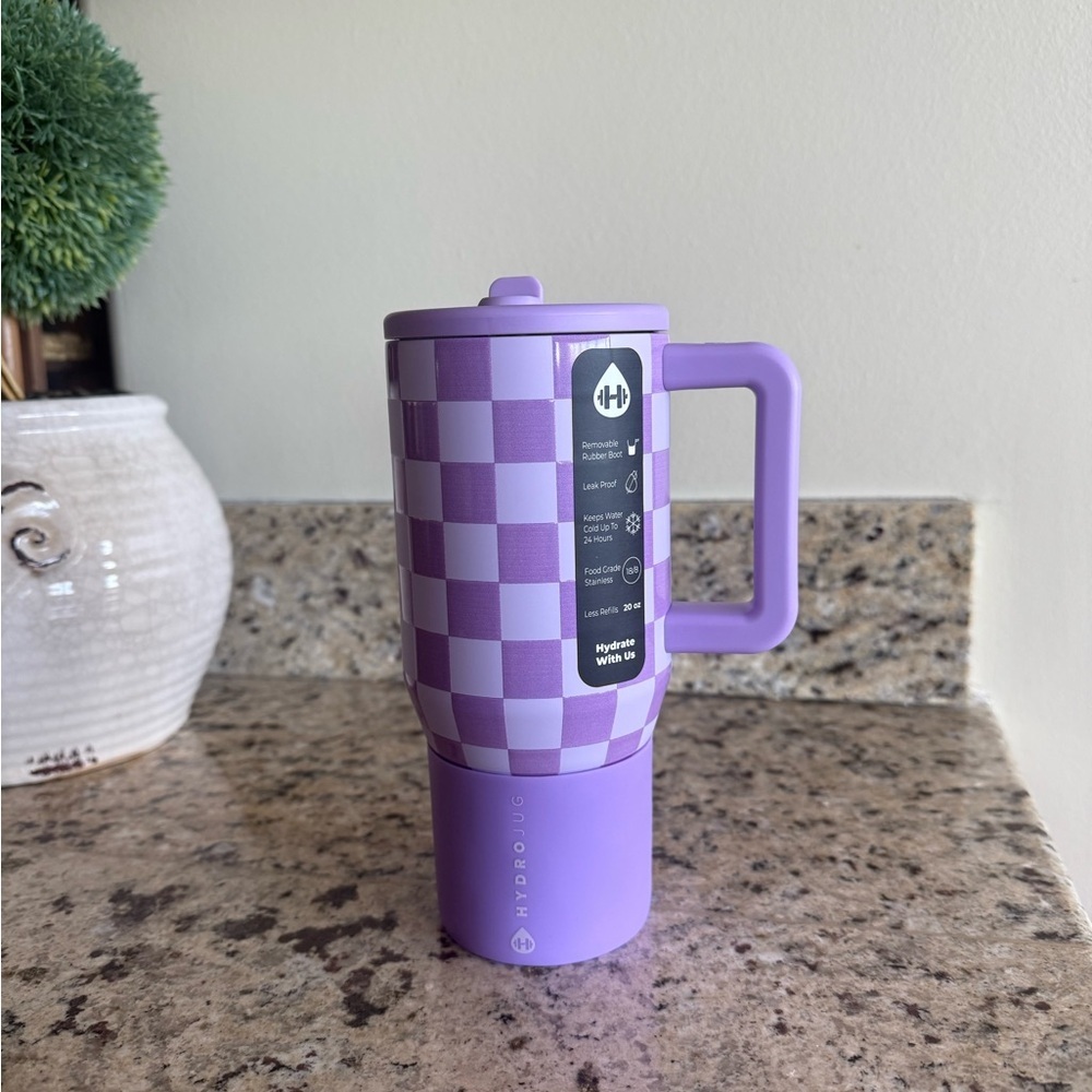 Hydrojug Lavender Checkered 20oz Traveler Tumbler